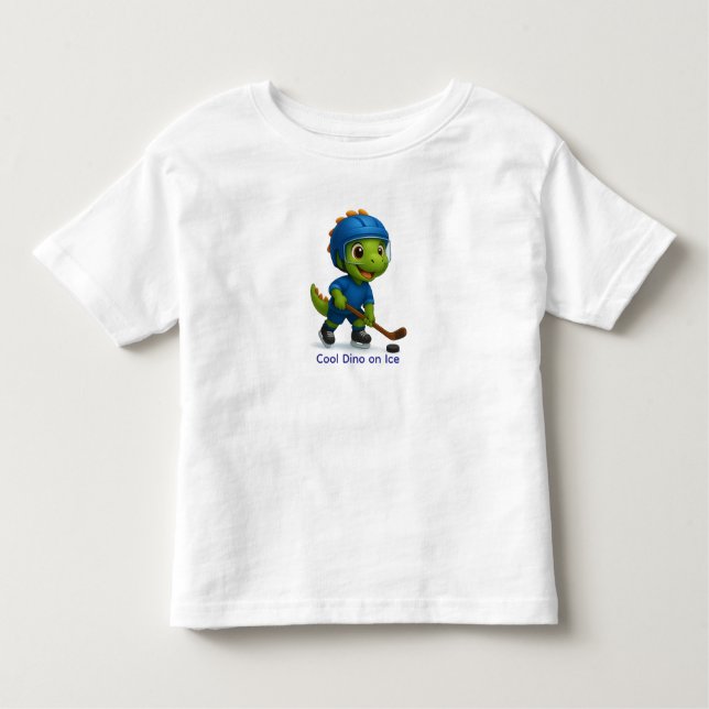 T-shirt Pour Les Tous Petits Cute Hockey Dino Shirt for Kids (Devant)
