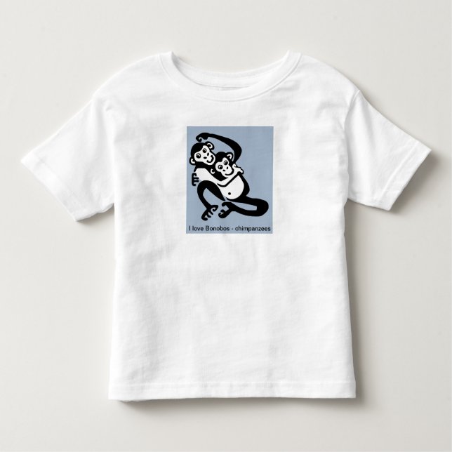 T-shirt Pour Les Tous Petits Cute I love BONOBOS - Graphique animal - (Devant)