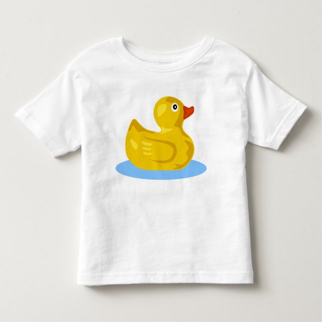 T-shirt Pour Les Tous Petits Cute Jaune Caoutchouc Ducky Cartoon Canard Baignad (Devant)
