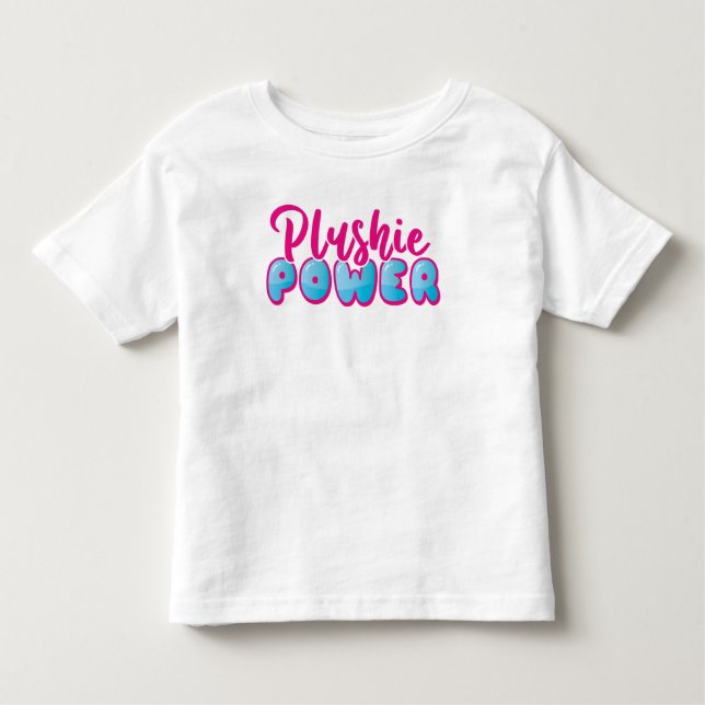 T-shirt Pour Les Tous Petits Cute Kawaii Pink Blue Plushie Power (Devant)