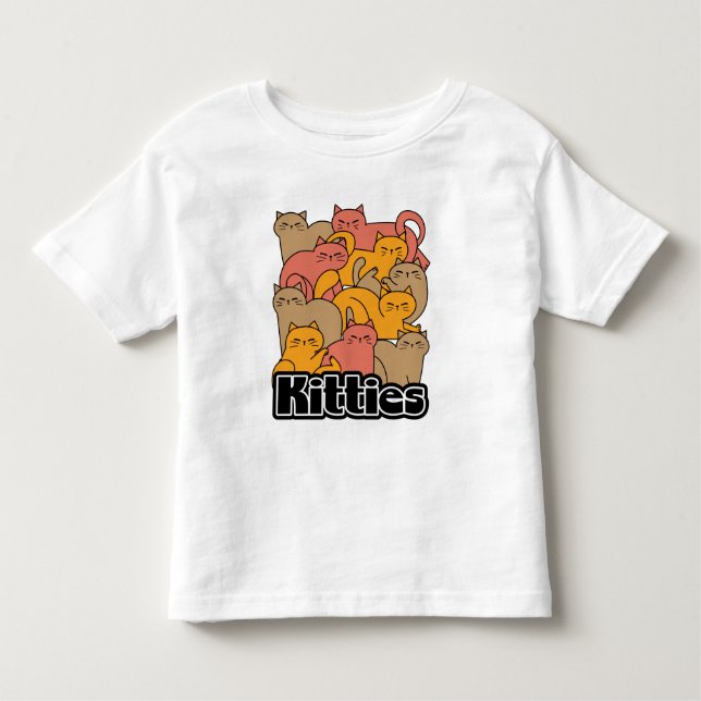 T-shirt Pour Les Tous Petits Cute Kitties Design - Cat Art adorable (Devant)
