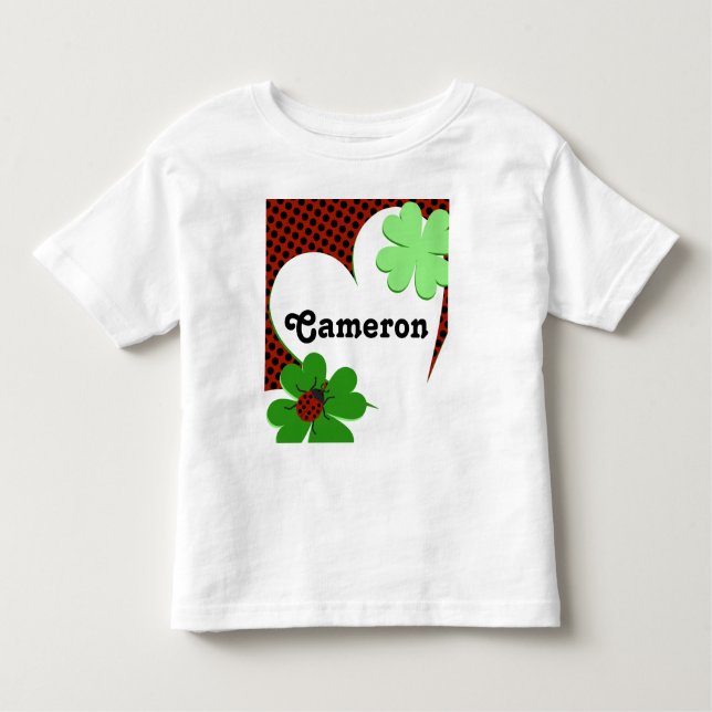 T-shirt Pour Les Tous Petits Cute Lady Bug & Clover Leaf 1er anniversaire (Devant)