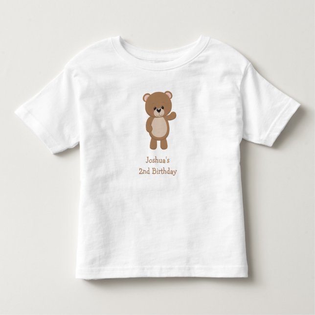T-shirt Pour Les Tous Petits Cute Little Bear Deuxième 2e anniversaire (Devant)