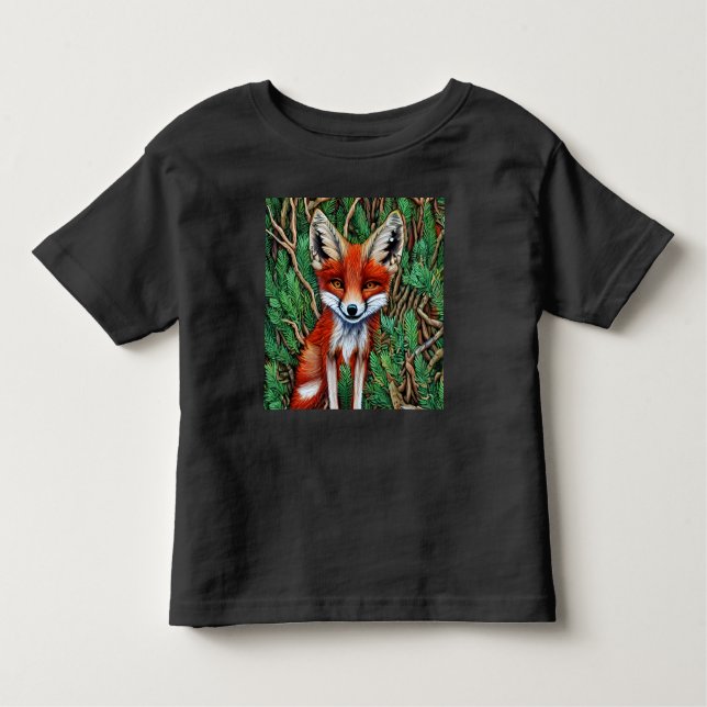 T-shirt Pour Les Tous Petits Cute Little Wilderness Fox (Devant)