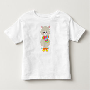 T-shirt Pour Les Tous Petits Cute Llama, Petite Llama, Alpaga, Llama Avec Échar