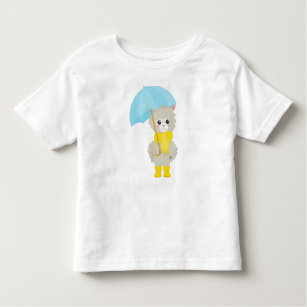 T-shirt Pour Les Tous Petits Cute Llama, Petite Llama, Llama Avec Parapluie