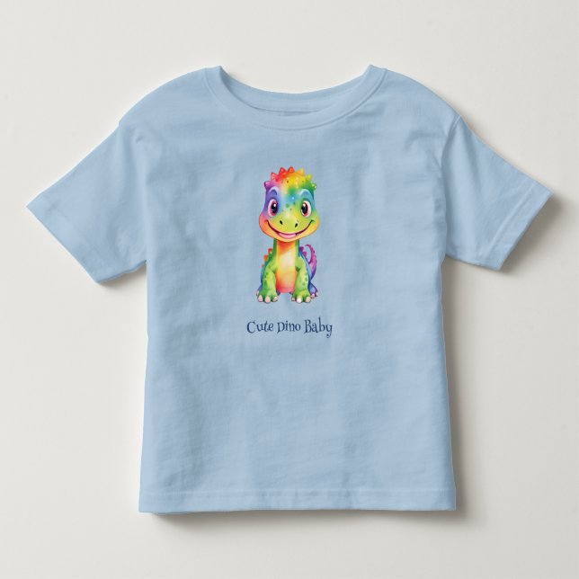 T-shirt Pour Les Tous Petits Cute Magique Rainbow Dinosaur Bonne fête d'anniver (Devant)