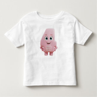 T-shirt Pour Les Tous Petits Cute Pink Cartoon Number 4 | "Four Stands Firm"