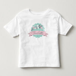 T-shirt Pour Les Tous Petits Cute Printemps Pâques Floral rose Ruban Personnali