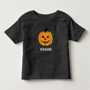 T-shirt Pour Les Tous Petits Cute RICHARD Citrouille Black Halloween Nom