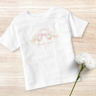 T-shirt Pour Les Tous Petits Cute Rose Bow et Fleur sauvage moderne Flower Girl