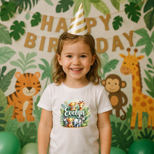 T-shirt Pour Les Tous Petits Cute Safari Animaux Evelyn Kids Tee