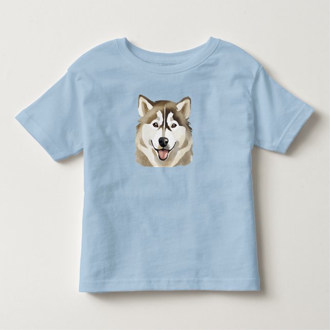 T-shirt Pour Les Tous Petits Cute Siberian Husky Chien Wolf Funny huskies Chien (Devant)
