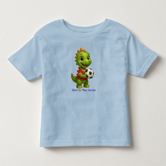 T-shirt Pour Les Tous Petits Cute Soccer Dino Shirt for Kids (Devant)