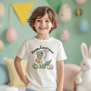 T-shirt Pour Les Tous Petits Cute T-Rex Dinosaur Happy Eastrawr pour Garçon