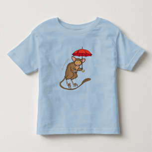 T-shirt Pour Les Tous Petits Cute Tarsier avec dessin animé parapluie