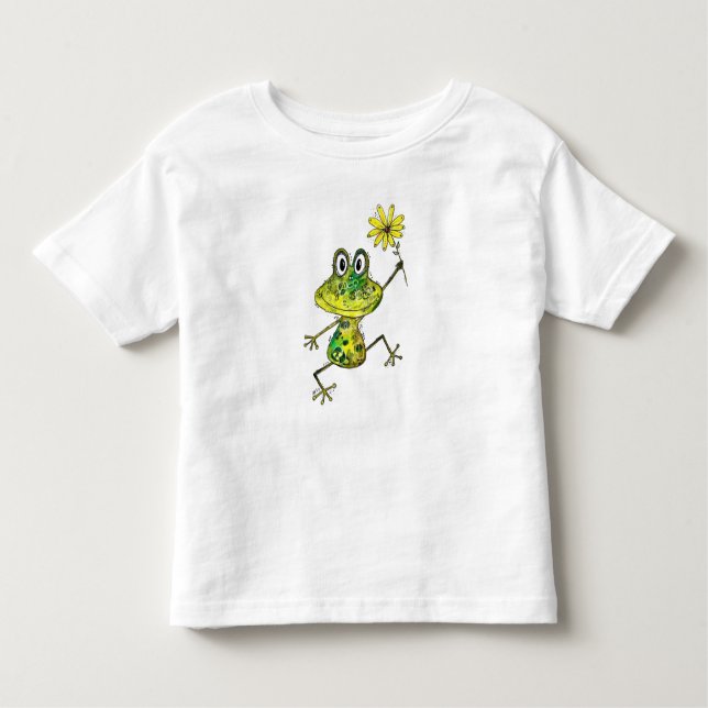 T-shirt Pour Les Tous Petits Cute Whimsical Happy Frog (Devant)