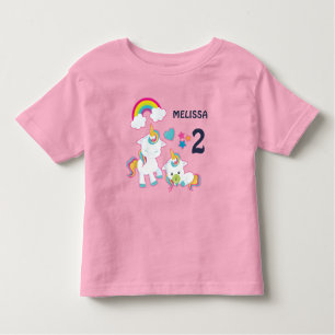 T-shirt Pour Les Tous Petits Cute White Unicorns Magique Mama & Baby Birthday