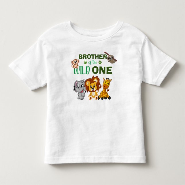 T-shirt Pour Les Tous Petits Cute Wild One Jungle Safari Animaux premier annive (Devant)