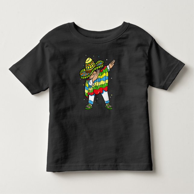 T-shirt Pour Les Tous Petits Dabbing Mexican Poncho Sombrero Cinco de Mayo Part (Devant)