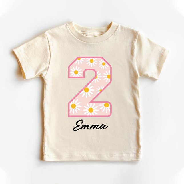 T-shirt Pour Les Tous Petits Daisy Retro 2e anniversaire (Daisy Retro 2nd Birthday Toddler T-shirt)