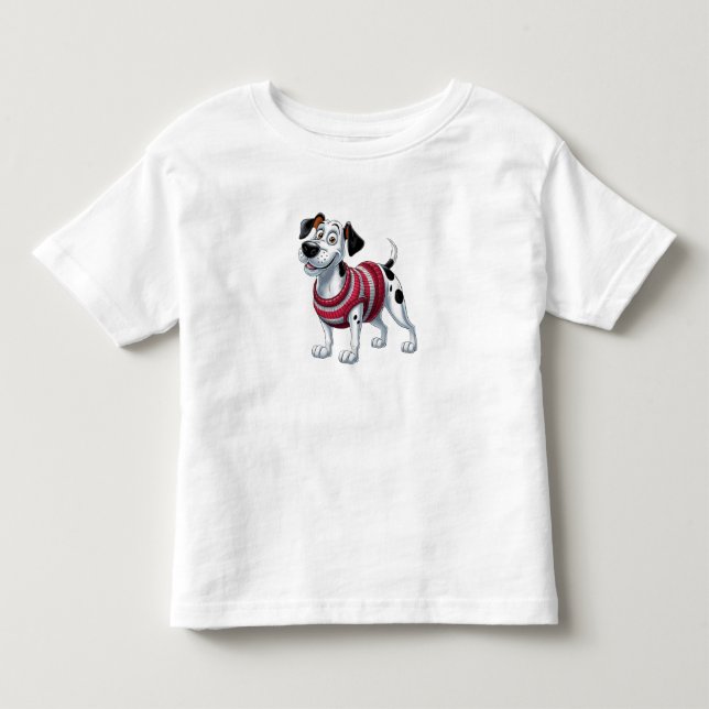 T-shirt Pour Les Tous Petits Dalmatien joyeux dans un doux pull (Devant)