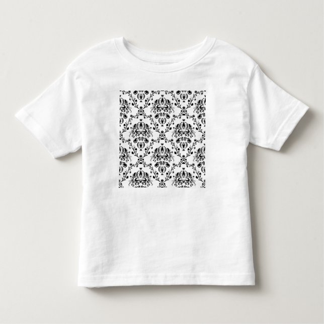T-shirt Pour Les Tous Petits Damask blanc et noir (Devant)