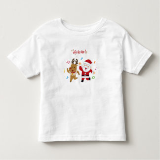 T-shirt Pour Les Tous Petits Dancing Santa and Reindeer Christmas Party