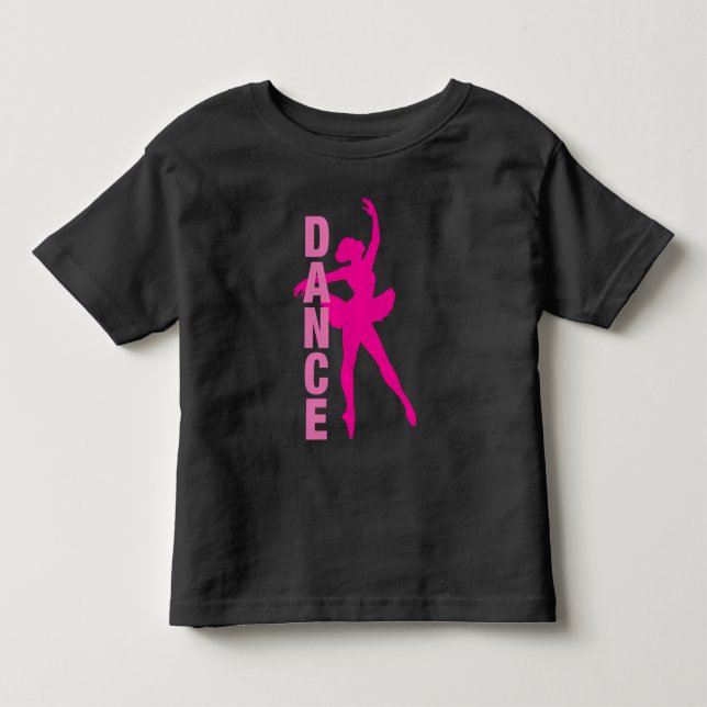 T-shirt Pour Les Tous Petits Danse de ballerine rose vif pour filles (Devant)