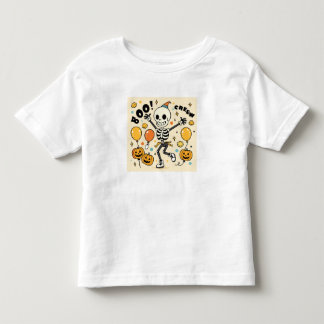 T-shirt Pour Les Tous Petits Danser amusant Skeleton "Boo Crew" Halloween Vecto