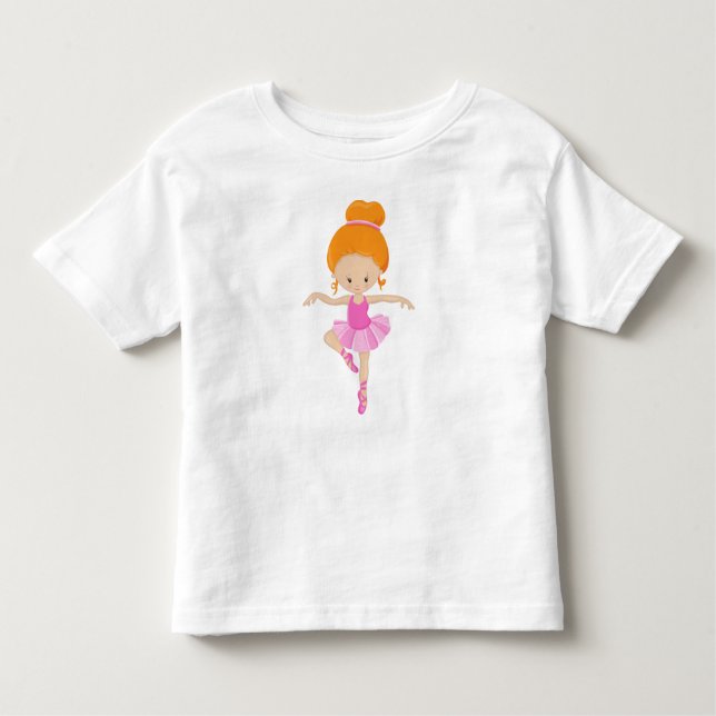T-shirt Pour Les Tous Petits Danseuse, Fille de Ballet, Danse de Ballet, Cheveu (Devant)