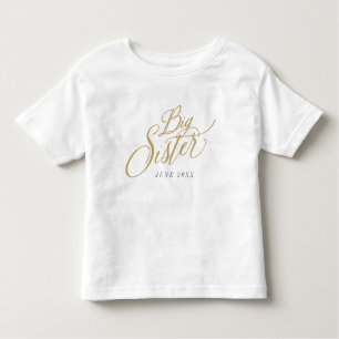 T-shirt Pour Les Tous Petits Date d'échéance personnalisée de la grande soeur