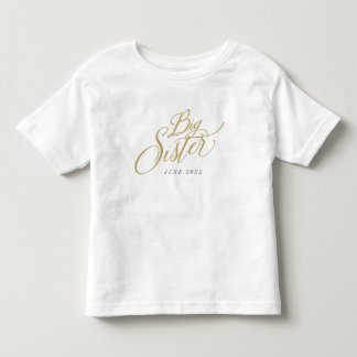 T-shirt Pour Les Tous Petits Date d'échéance personnalisée de la grande soeur