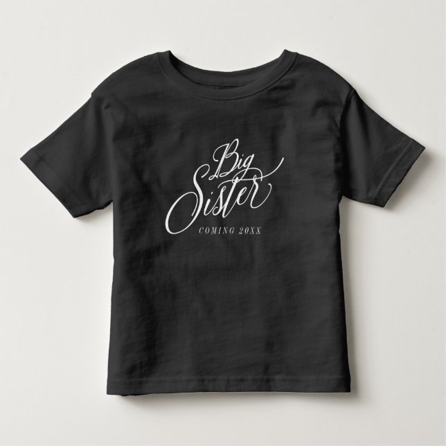 T-shirt Pour Les Tous Petits Date d'échéance personnalisée de la grande soeur (Devant)