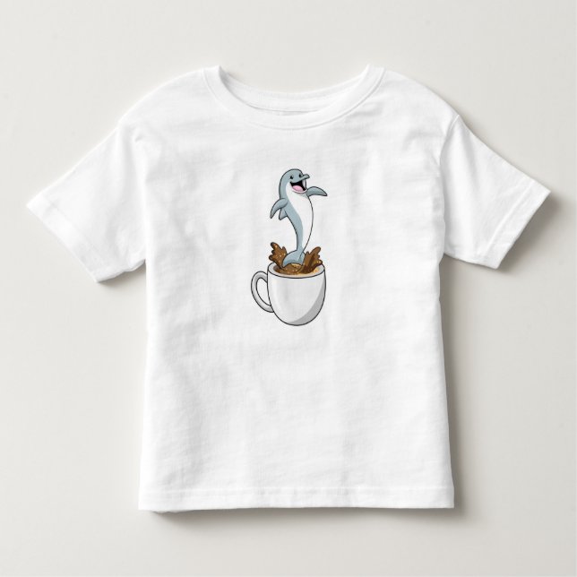T-shirt Pour Les Tous Petits Dauphin avec la coupe de café (Devant)