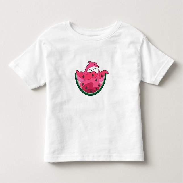 T-shirt Pour Les Tous Petits Dauphin avec pastèque (Devant)