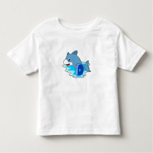 T-shirt Pour Les Tous Petits Dauphin en natation avec lettre