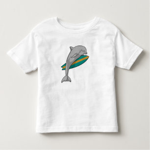 T-shirt Pour Les Tous Petits Dauphin en surfeur avec Surfer
