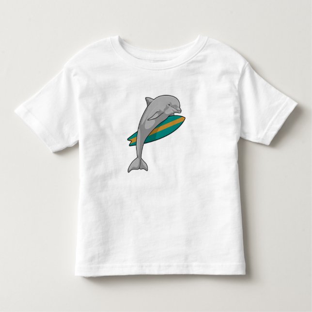 T-shirt Pour Les Tous Petits Dauphin en surfeur avec Surfer (Devant)