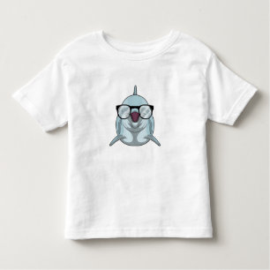 T-shirt Pour Les Tous Petits Dauphin Nerd avec lunettes