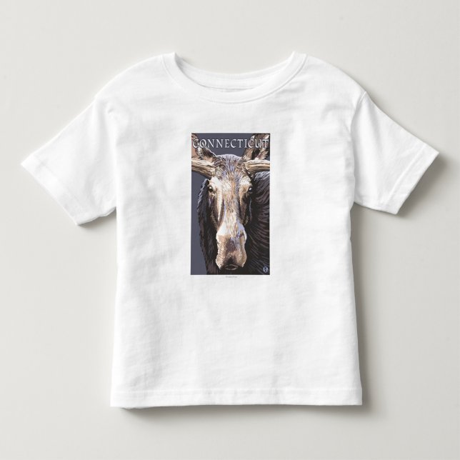 T-shirt Pour Les Tous Petits De ConnecticutMoose fin (Devant)