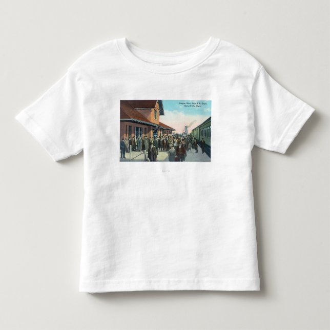 T-shirt Pour Les Tous Petits De-Embarquement de passagers de train (Devant)