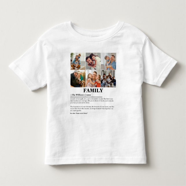 T-shirt Pour Les Tous Petits Définition personnalisée de la famille de collages (Devant)