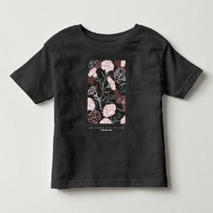 T-shirt Pour Les Tous Petits Délicates oeillets roses avec fleurs Feuilles vert