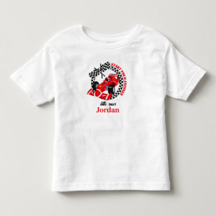 T-shirt Pour Les Tous Petits Démarrez Vos Moteurs Voiture de Course Rouge Anniv