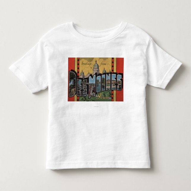 T-shirt Pour Les Tous Petits Des Moines, Iowa - grandes scènes de lettre (Devant)