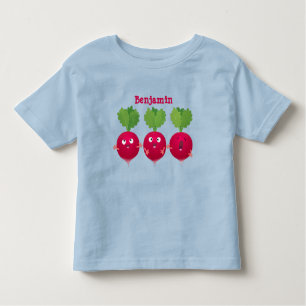 T-shirt Pour Les Tous Petits Des radis mignons chantant des légumes de dessin a