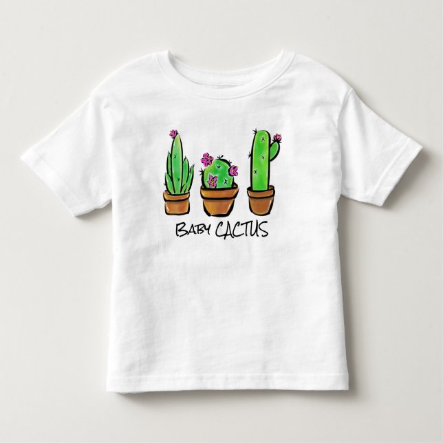 T-shirt Pour Les Tous Petits Désert à fleurs roses Cactus cactus cactus succule (Devant)