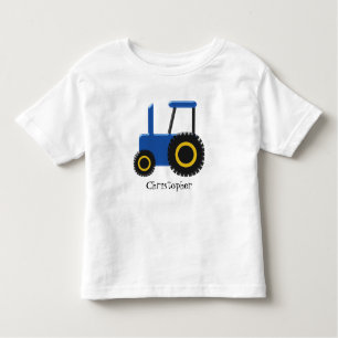 T-shirt Pour Les Tous Petits Design de tracteur bleu personnalisé
