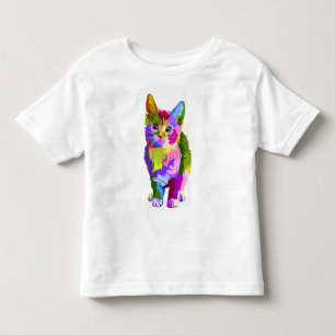 T-shirt Pour Les Tous Petits Design prismatique Stylisé Kitten-32345